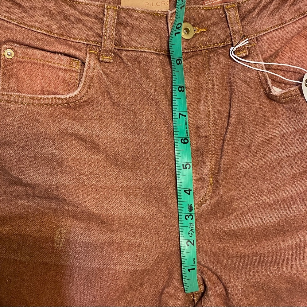 NWT Pilcro for Anthropologie The Vintage Straight Leg Jean-Washed Brown Rust 27 - Picture 14 of 16